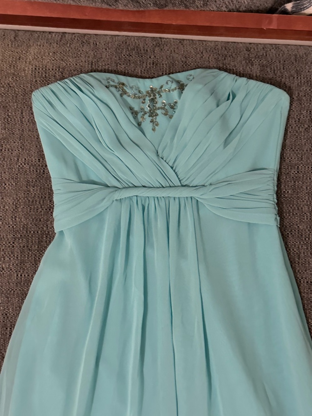 y2k blue beaded dress